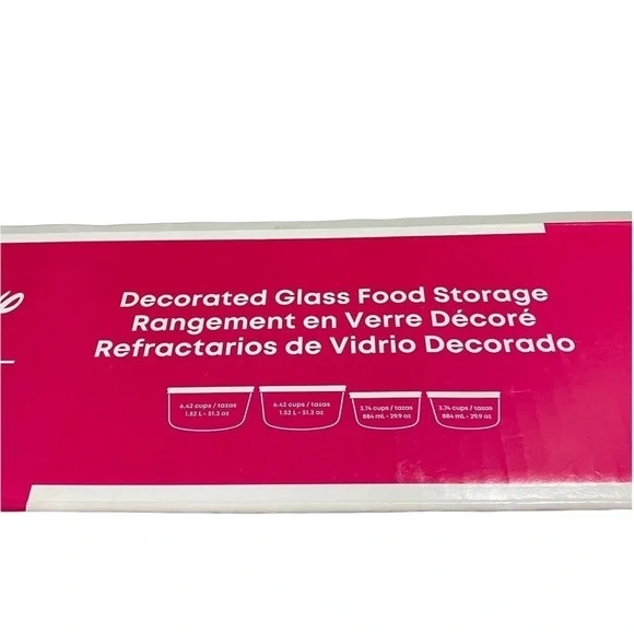 Pyrex Disney Minnie Decorated Glass Food Storage 4 Bowls plus Lids - Picture 2 of 7